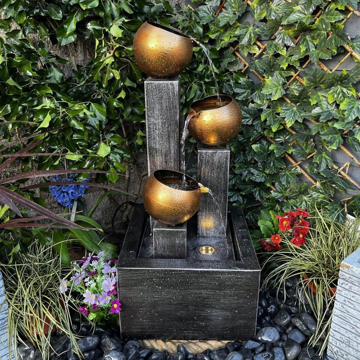 Tranquility Three Copper Bowls Water Feature