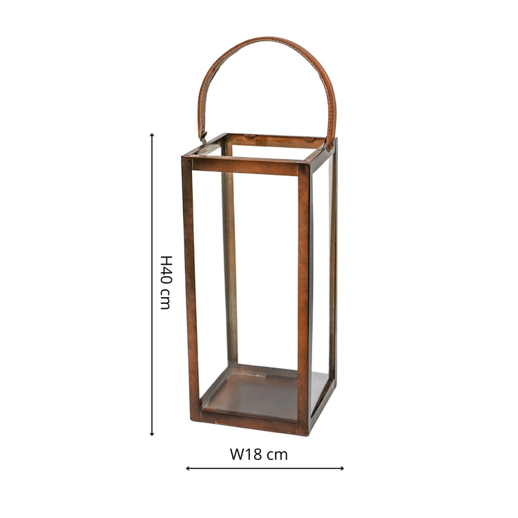 Ivyline Hampton Tall Lantern in Copper