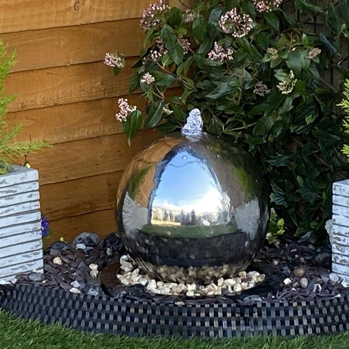 Tranquility 30cm Stainless Steel Sphere Water Feature