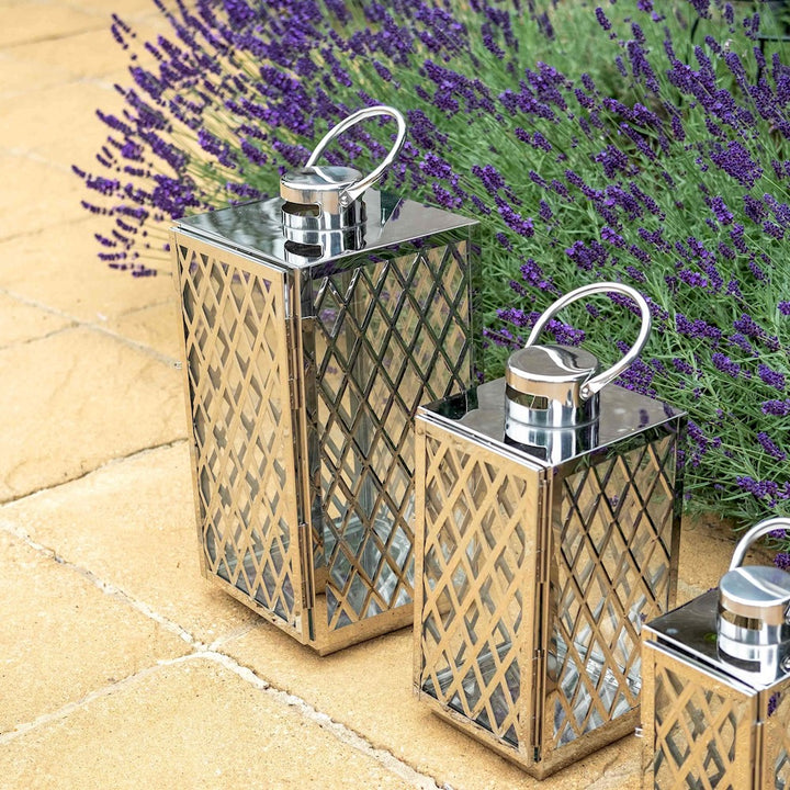 Ascalon Lattice Lantern 3 Set - Stainless Steel