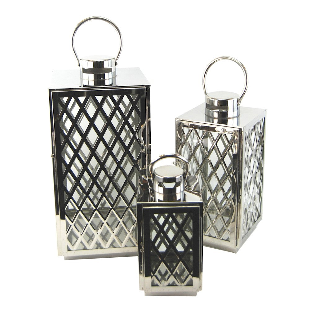 Ascalon Lattice Lantern 3 Set - Stainless Steel