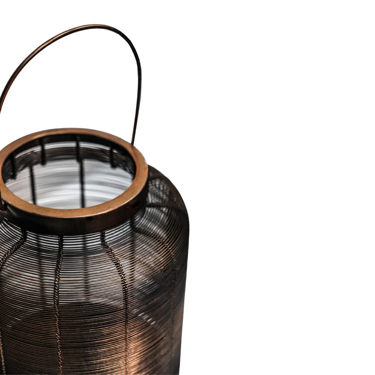 Ivyline Hampton Copper Woven Metal Lantern