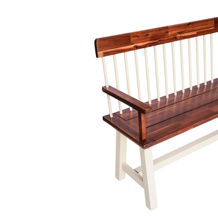 Ivyline Broadway Acacia Wood Cream Garden Bench