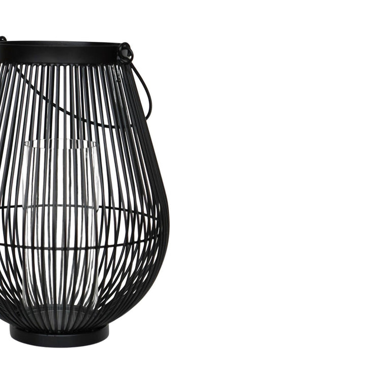 Ivyline Venere Lantern Black with Glass Insert