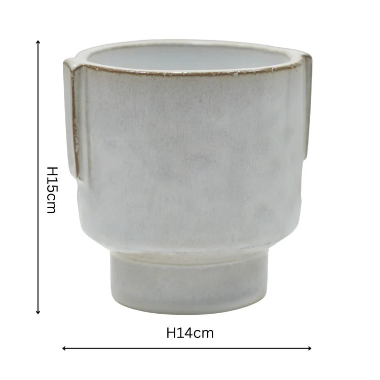 Ivyline Aries Glazed Handles Planter dimensions