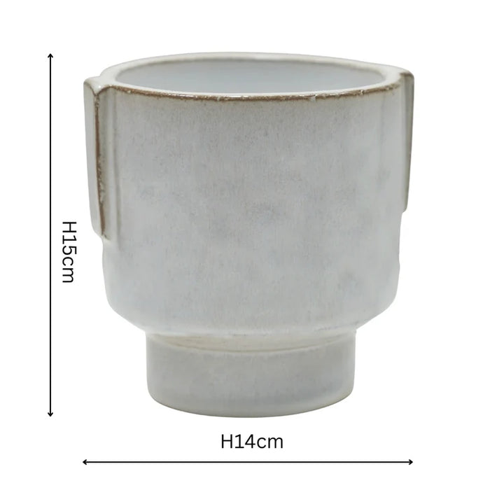 Ivyline Aries Glazed Handles Planter dimensions