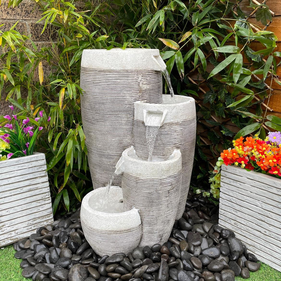 Tranquility 4 Circular Pouring Pots Water Feature