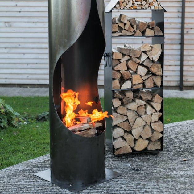 Firepits UK Curve Chiminea with Swing Arm BBQ Rack