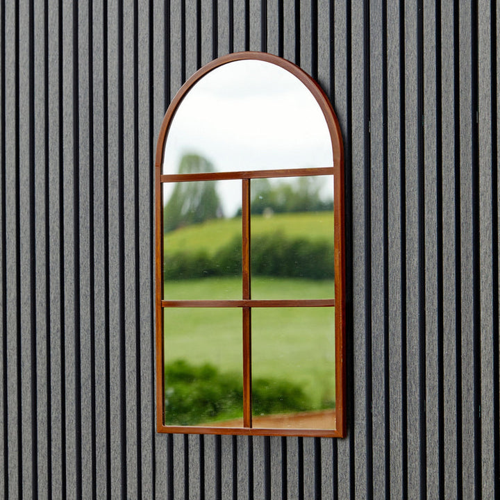 Ivyline Archway Outdoor Mirror Natural Rust