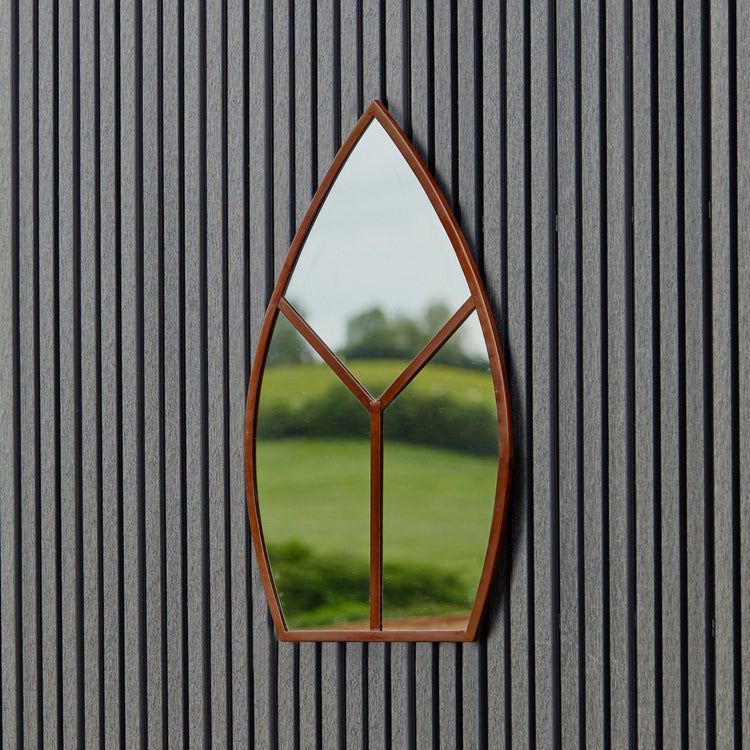 Ivyline Leaf Arch Outdoor Mirror Natural