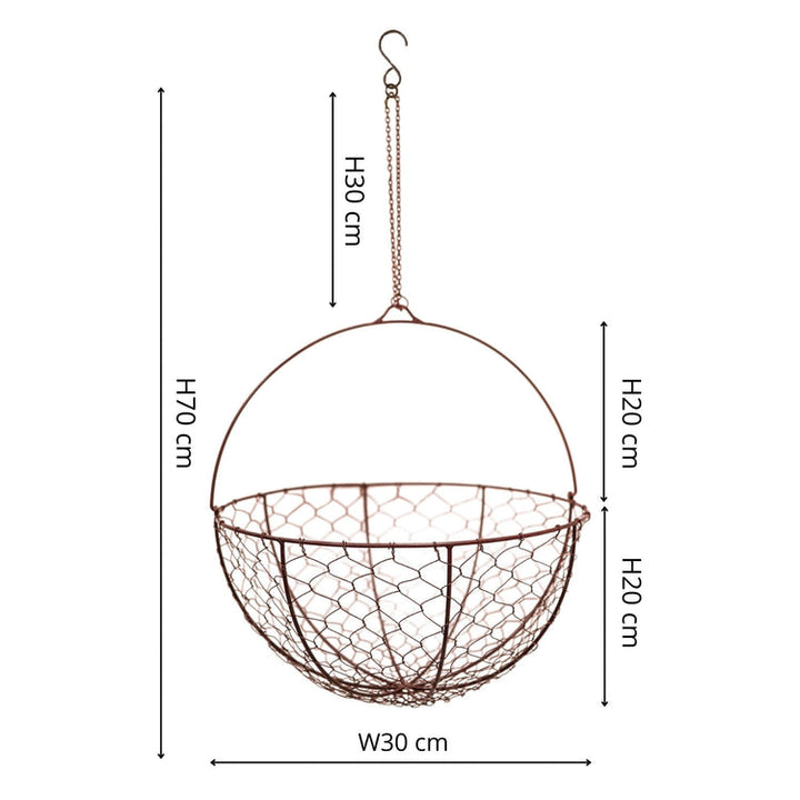 Ivyline Outdoor Hanging Wired Netted Basket