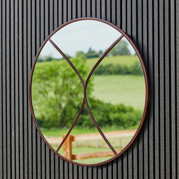 Ivyline Leaf Outdoor Natural Rust Mirror