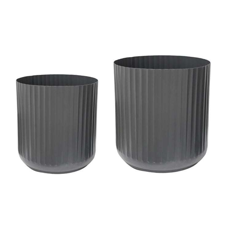 Ivyline Hudson Corrugated Planter 2 Set