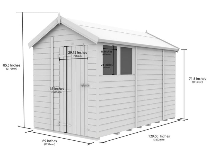 6ft x 11ft Apex Shed