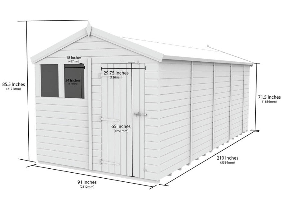 8ft x 18ft Apex Shed