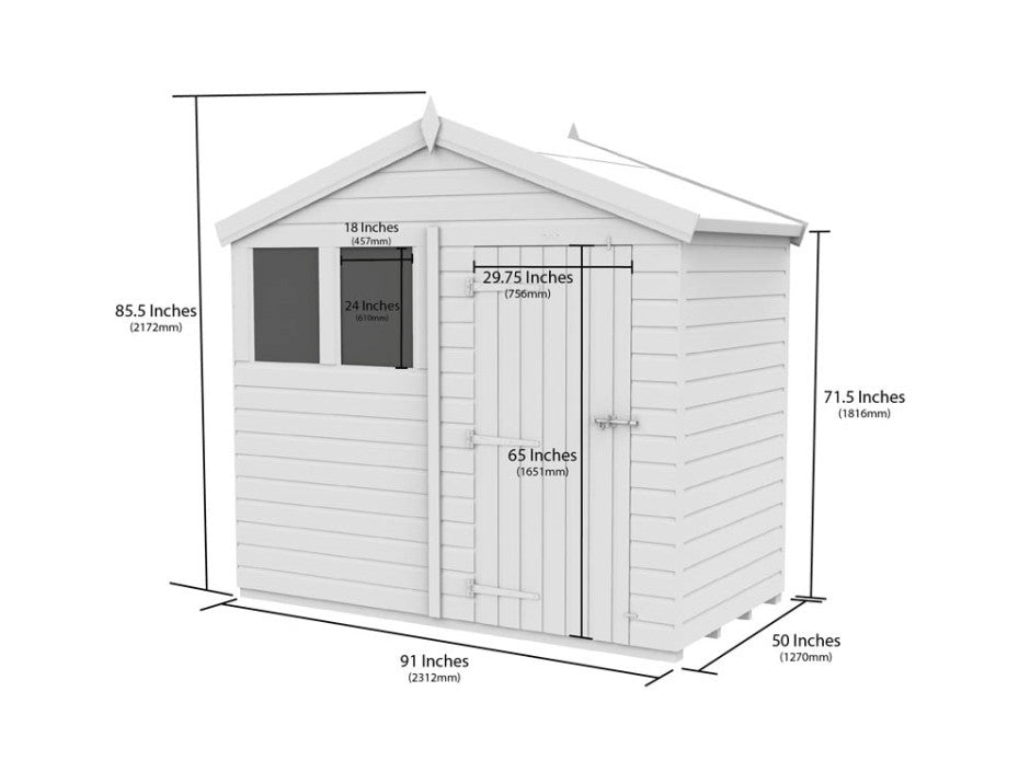 8ft x 4ft Apex Shed