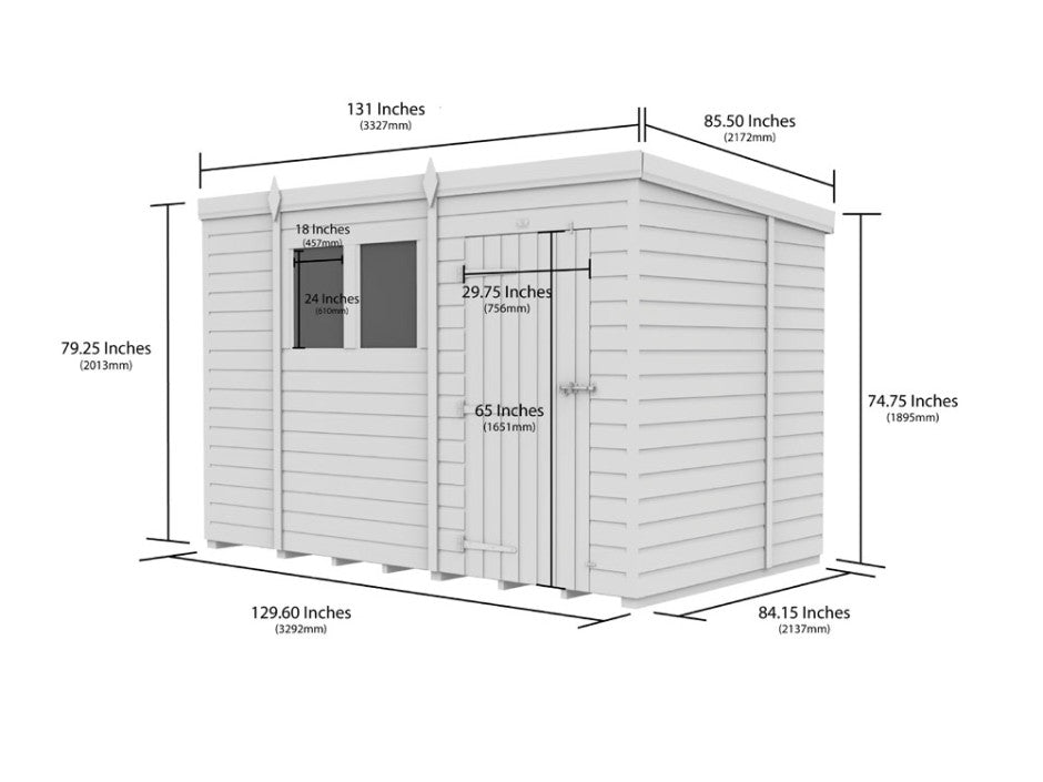 11ft x 7ft Pent Shed