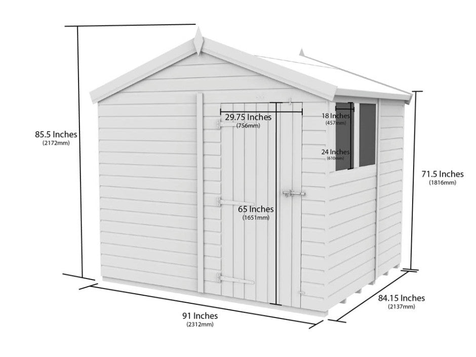 8ft x 7ft Apex Shed