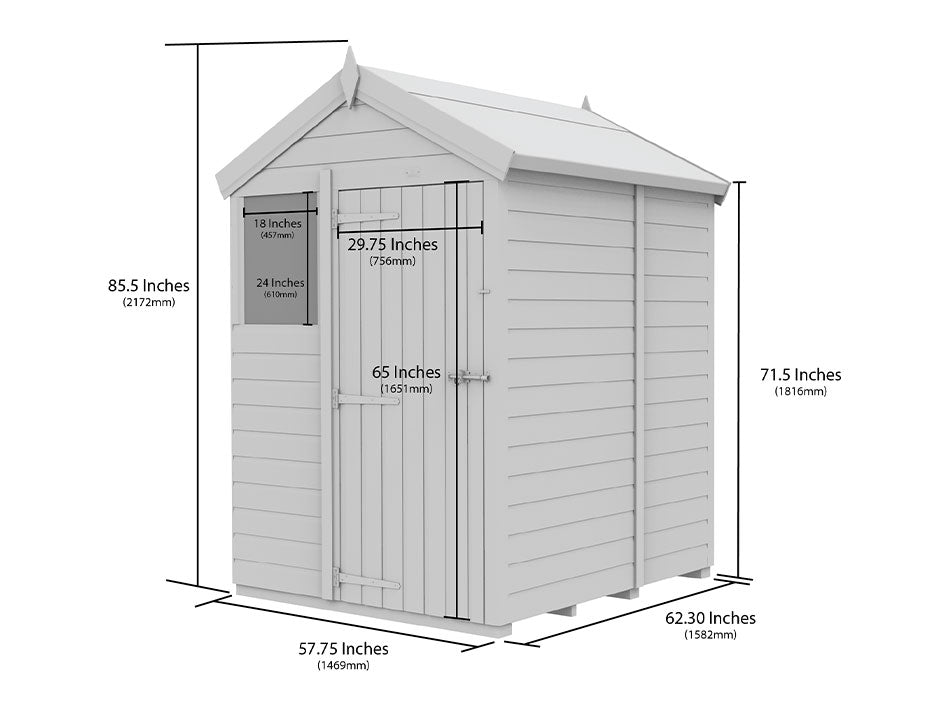 5ft x 5ft Apex Shed