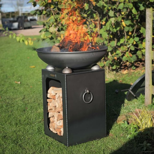 Buy Firepits UK Fire Bowl with Log Store online UK