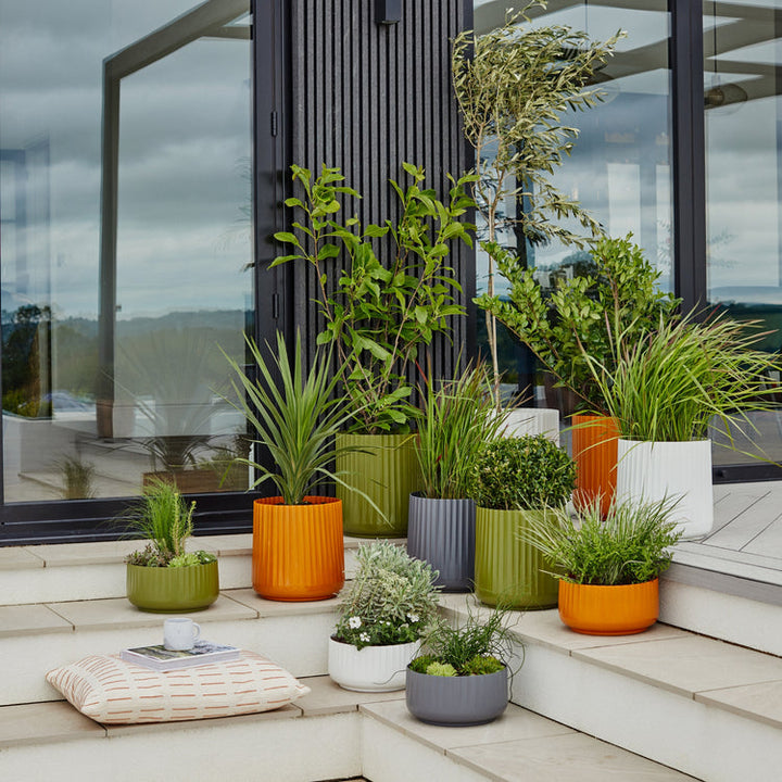 Ivyline Hudson Corrugated Bowl Planter