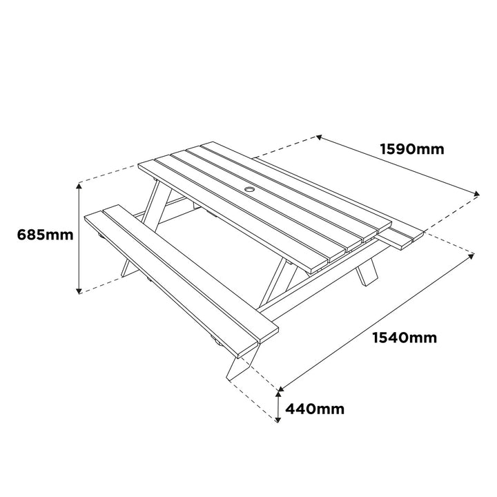 Woodshaw Appleton 6 Seater Picnic Bench