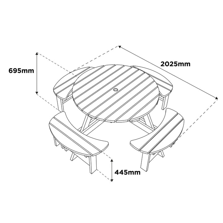 Woodshaw Appleton Round Picnic Bench