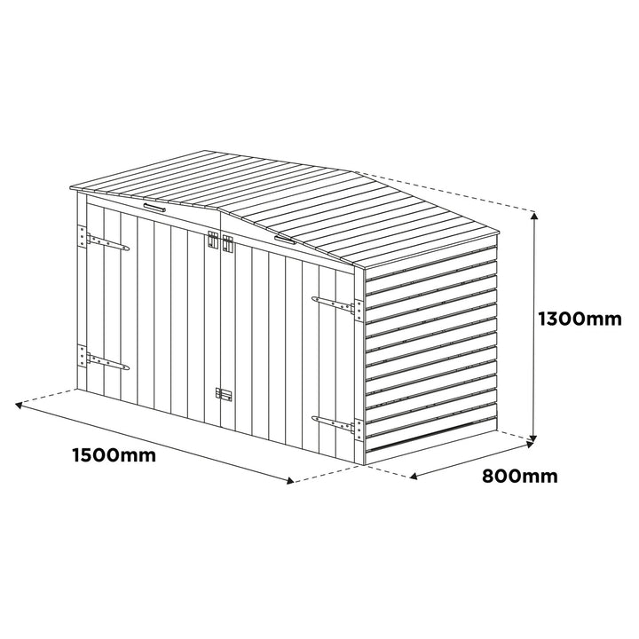 Woodshaw Double Wheelie Bin Store