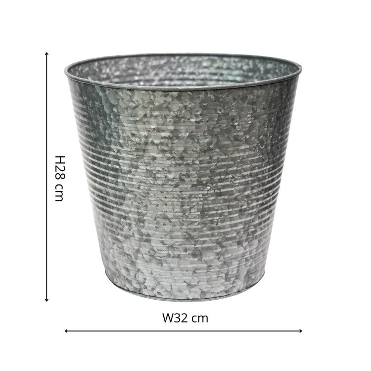 Ivyline Ribbed Galvanised Planter