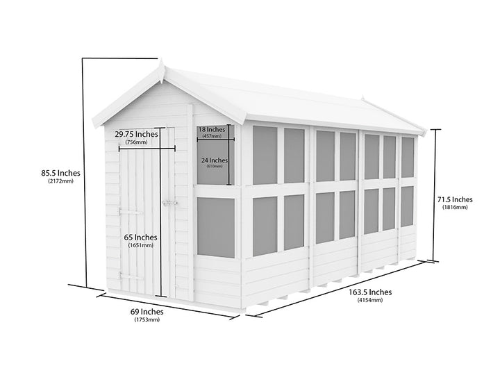 6ft x 14ft Apex Potting Shed