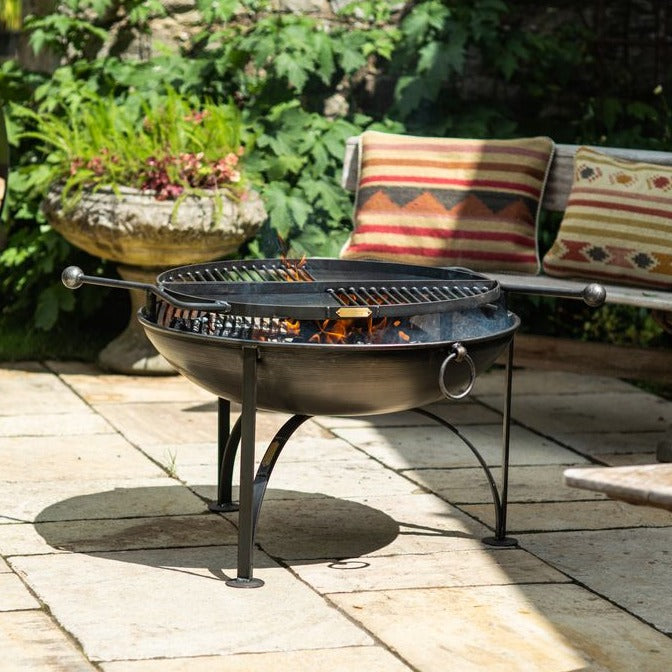 Firepits UK BBQ King 80 with Two Swing Arm BBQ Racks