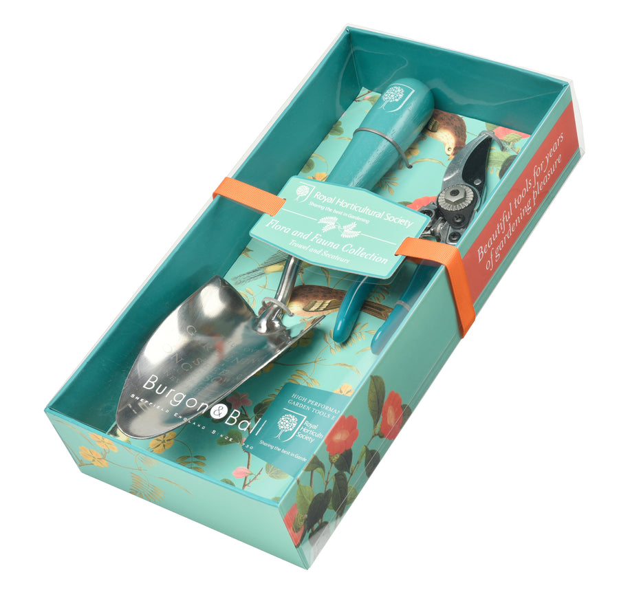 Buy Burgon & Ball RHS Flora and Fauna Trowel and Secateurs Set online UK