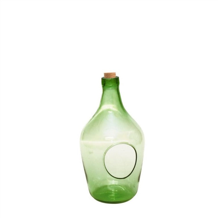 Open Terrarium Green Bottle