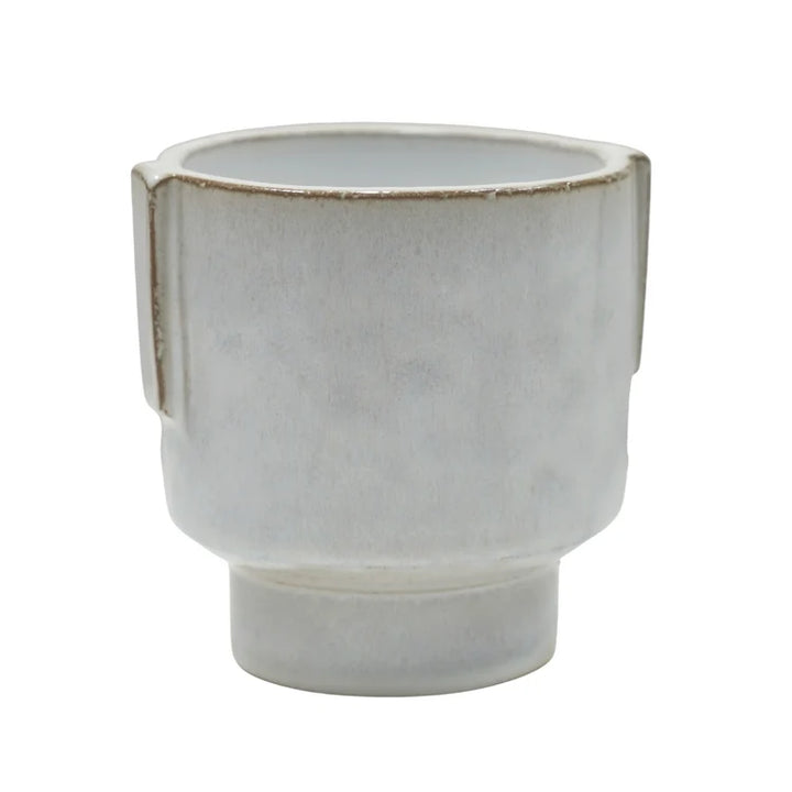 Ivyline Aries Glazed Handles Planter White