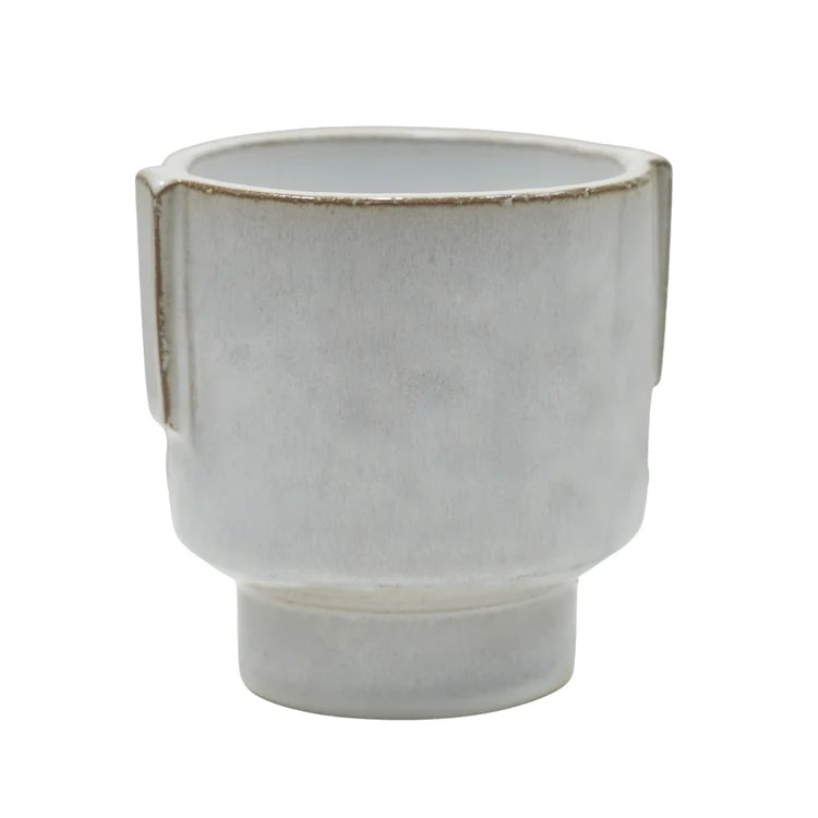 Ivyline Aries Glazed Handles Planter White