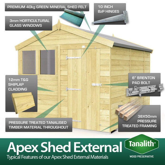 7ft x 8ft Apex Shed