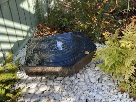 Eastern Connections Basalt Water Feature Babbling with polished dish top natural Large