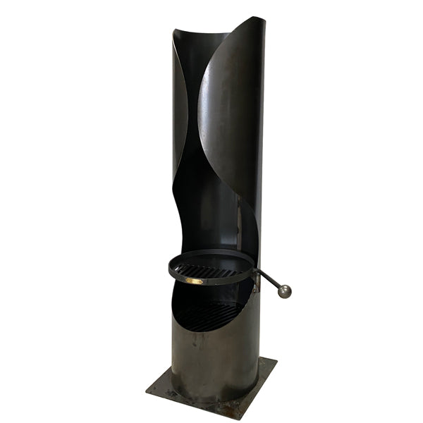 Firepits UK Curve Chiminea with Swing Arm BBQ Rack