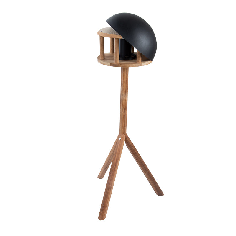 Round Oak Bird Table - Black