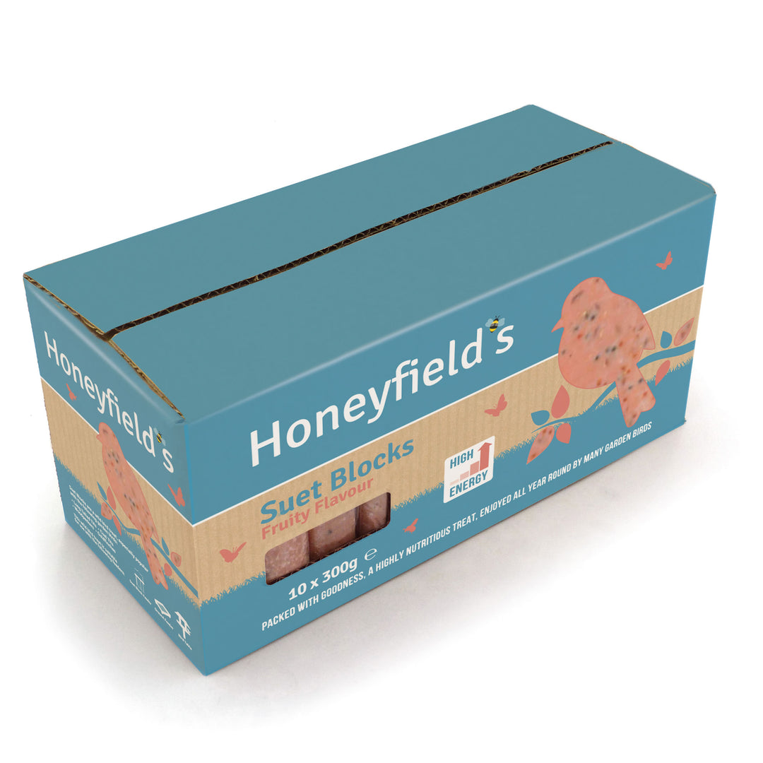 Honeyfield's Suet Block Fruity Flavour Wild Bird Food 10 Packs