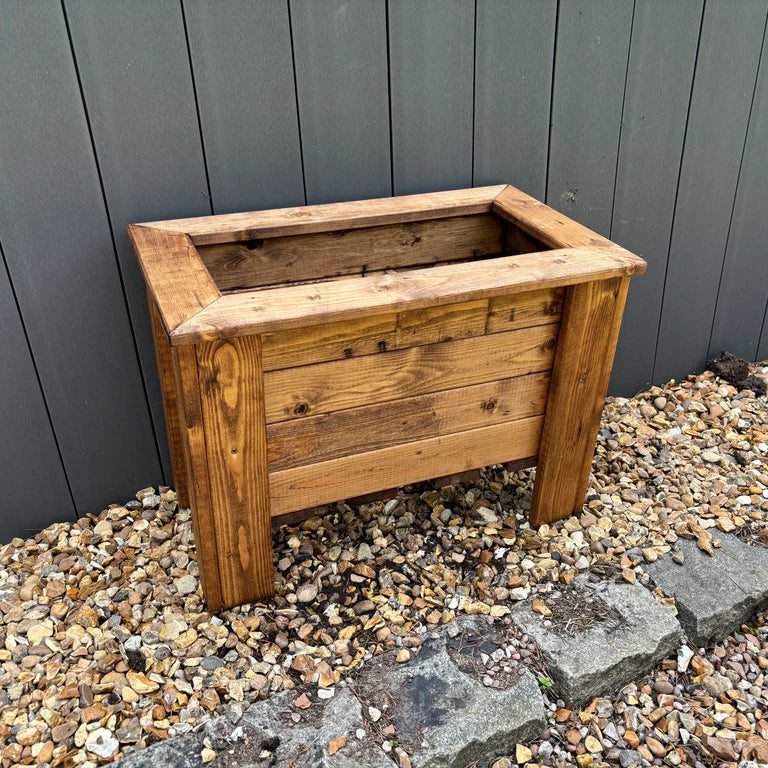 PRESTBURY RAISED RECTANGULAR TROUGH REGULAR - Empty from a slightly off face on view next to paving stones. 