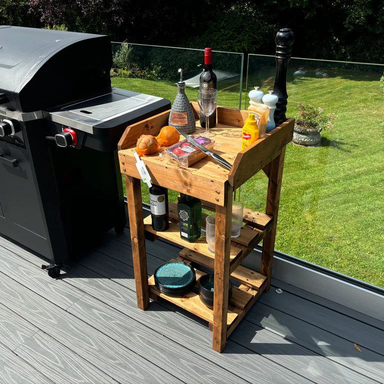 DELUXE DAVENPORT UTILITY/BBQ TABLE REGULAR - next to the BBQ 