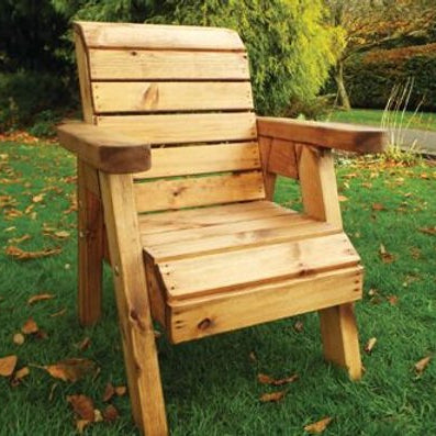 KIDS CHAIR - on grass in the garden. 