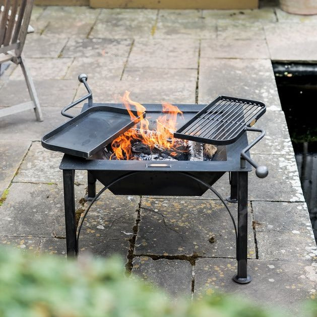 Firepits UK Box D with Two Swing Arm BBQ Racks