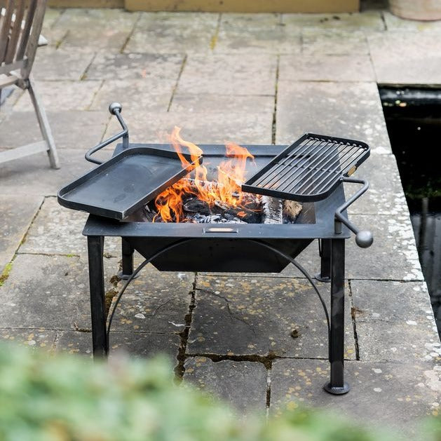 Buy Firepits UK Box D with Two Swing Arm BBQ Racks online UK