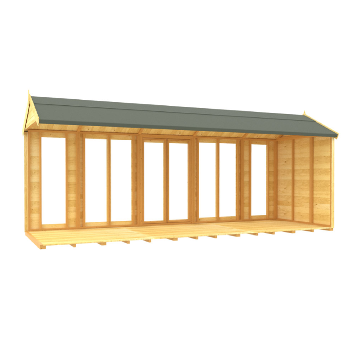 5ft x 18ft Apex Summer House (Full Height Window)