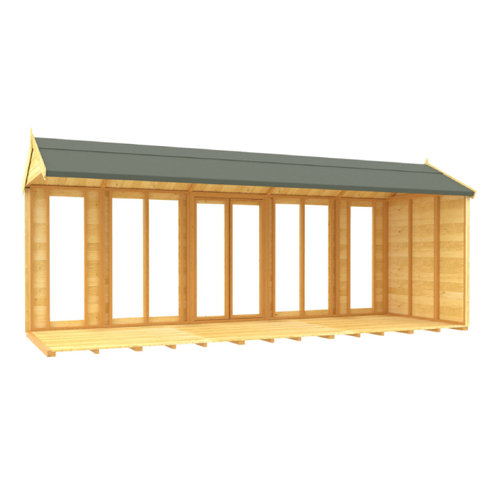 5ft x 20ft Apex Summer House (Full Height Window)