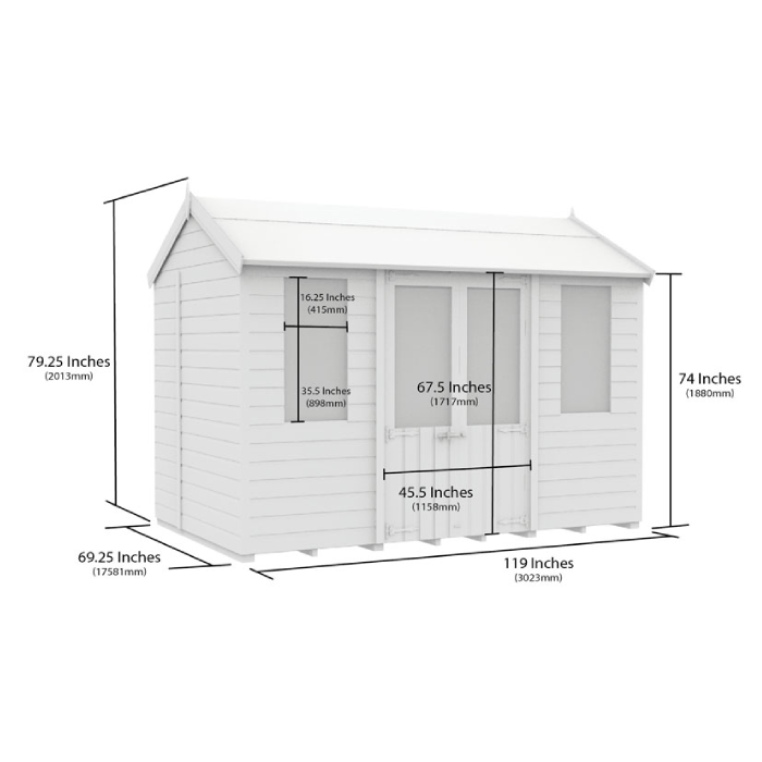 6ft x 10ft Apex Summer House