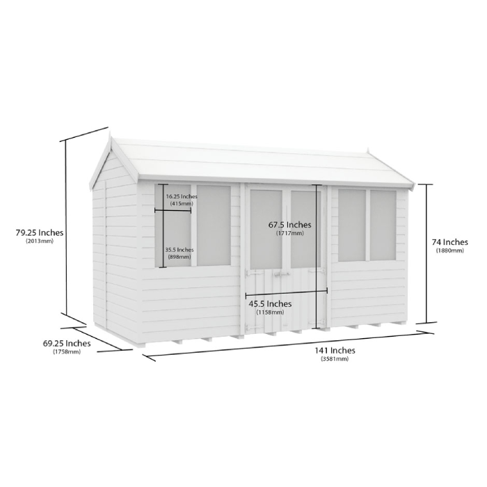 6ft x 12ft Apex Summer House