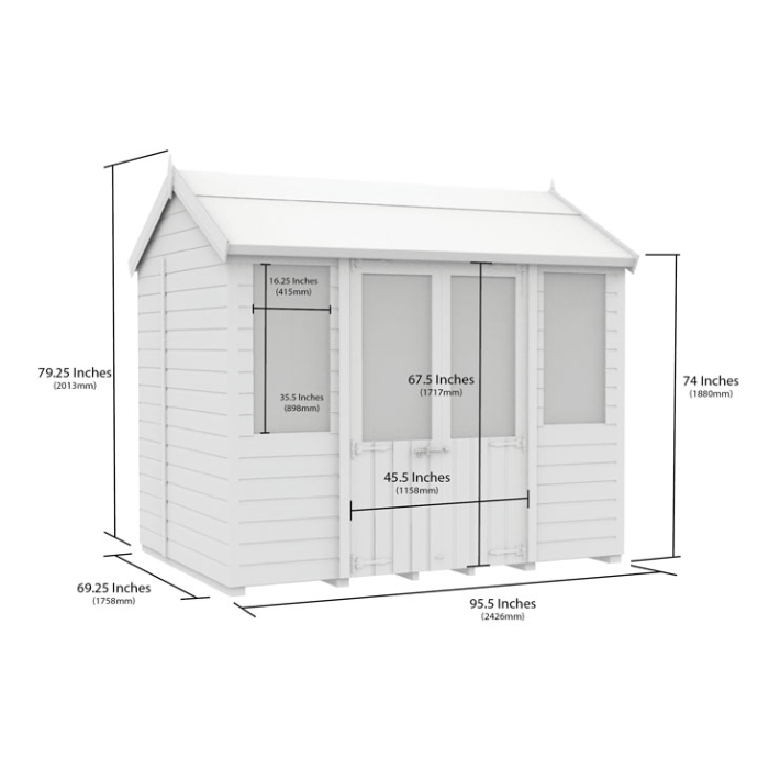 6ft x 8ft Apex Summer House